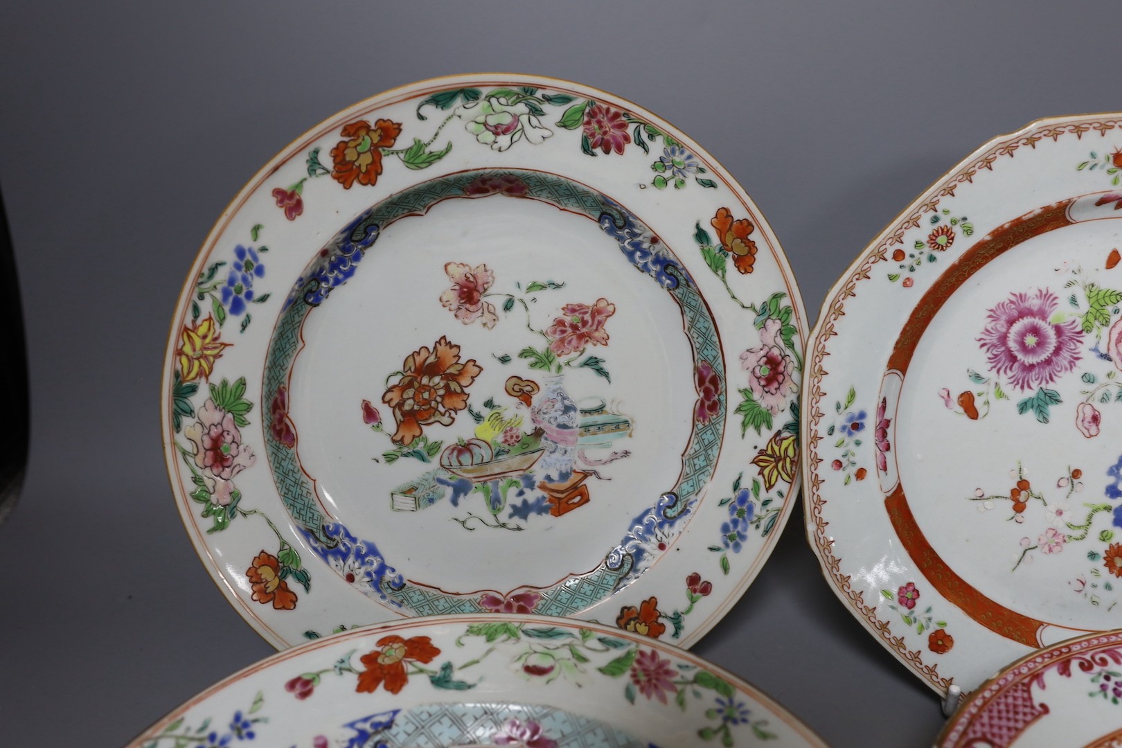 Ten various Chinese Export porcelain plates, 18th century and later